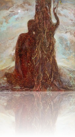 Целующий дерево. 85 x 70 холст, масло 1992