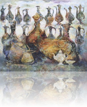Кувшины.Узбекистан. 140 x 170 холст, масло 2011