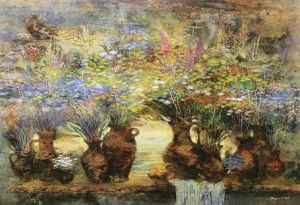 Цветы и кувшины. 130 x 190 холст, масло 2008