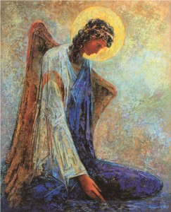 Уставший ангел.104 x 84 холст, масло 2007