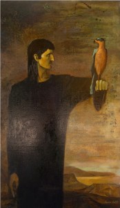 Человек с птицей. 150 x 88 1989